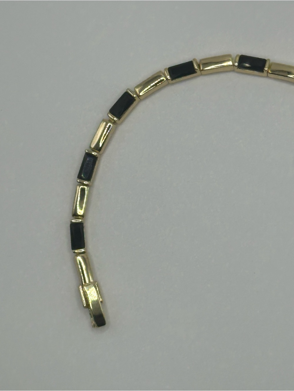 Gold and Black Link Bracelet- Gold Filled - Picture 3 of 5